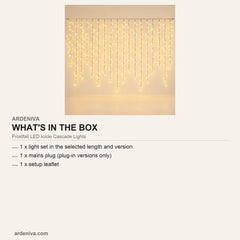 Frostfall LED Icicle Cascade Lights — what's in the box