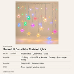 Snowdrift LED Snowflake Curtain Lights — specifications
