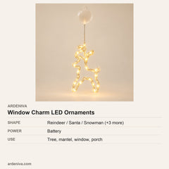 Window Charm LED Ornaments, Suction Cup — specifications