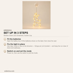 Window Charm LED Ornaments, Suction Cup — how to set up