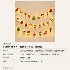 Iron Frame LED Christmas Motif Lights — specifications