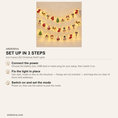 Iron Frame LED Christmas Motif Lights — how to set up