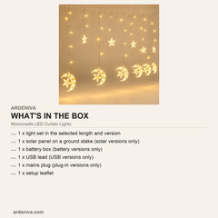 Mooncradle LED Curtain Lights — what's in the box