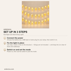 Moonlight LED Motif String Lights — how to set up