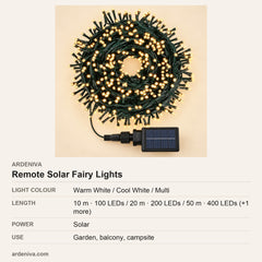Remote Solar LED Fairy Lights — specifications
