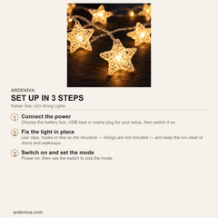Rattan Star LED String Lights — how to set up