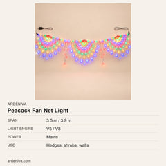 Peacock Fan LED Net Light — specifications