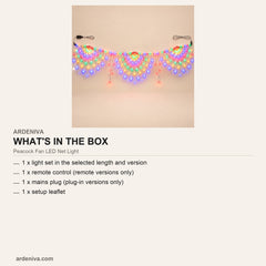 Peacock Fan LED Net Light — what's in the box