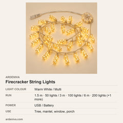 Firecracker LED String Lights — specifications