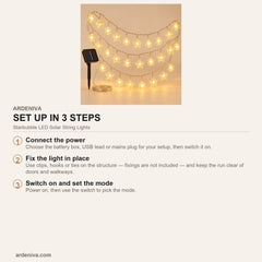 Starbubble LED Solar String Lights — how to set up