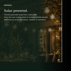 Aurelia Solar Drop Lights — solar powered with placement guidance for suitable daylight