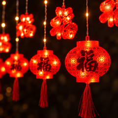 Lunar Lantern LED Curtain Lights — detail close-up