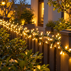 Everglow LED Fairy String Lights — in situ at night