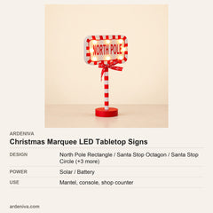 Christmas Marquee LED Tabletop Signs — specifications