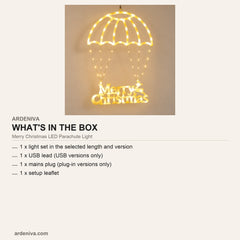 Merry Christmas LED Parachute Light — what's in the box