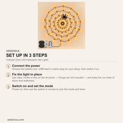 Cobweb Glow LED Halloween Net Lights — how to set up