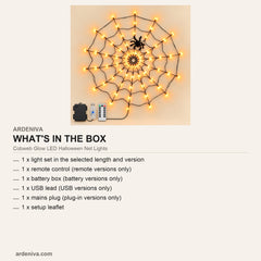 Cobweb Glow LED Halloween Net Lights — what's in the box