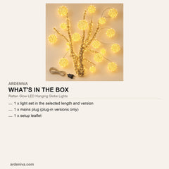 Rattan Glow LED Hanging Globe Lights — what's in the box