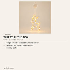 Window Charm LED Ornaments, Suction Cup — what's in the box