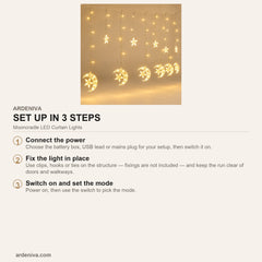Mooncradle LED Curtain Lights — how to set up
