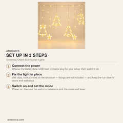 Christmas Charm LED Curtain Lights — how to set up