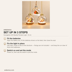 Snowglobe LED Bauble Pendant Light, 10 cm — how to set up