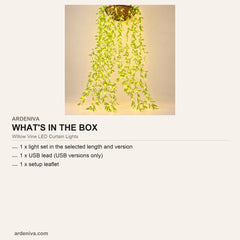 Willow Vine LED Curtain Lights — what's in the box