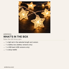 Rattan Star LED String Lights — what's in the box