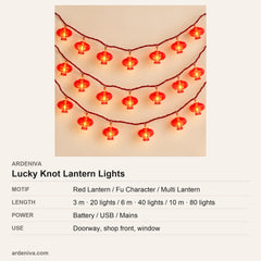 Lucky Knot LED Lantern Lights — specifications