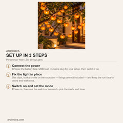 Persimmon Wish LED String Lights — how to set up