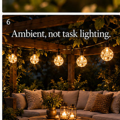 Aurelia Solar Drop Lights used for warm decorative ambient lighting