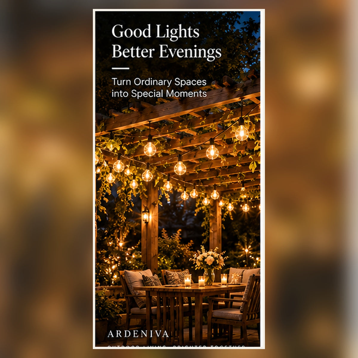 Celeste Plug-In Globe String Lights creating a warm outdoor dining atmosphere