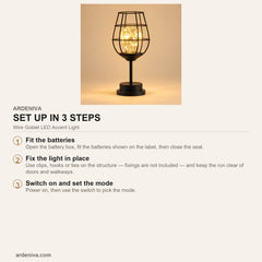 Wire Goblet LED Accent Light — how to set up