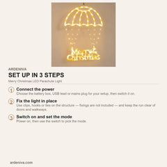 Merry Christmas LED Parachute Light — how to set up