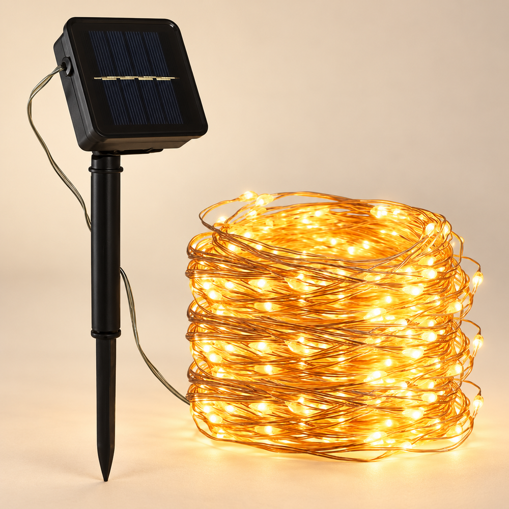 Solstice LED Copper Fairy Lights, Solar — main product view