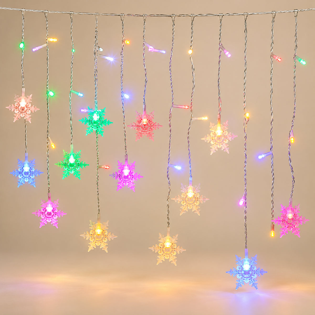 Snowdrift LED Snowflake Curtain Lights — main product view