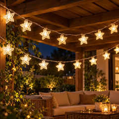 Rattan Star LED String Lights — lifestyle scene