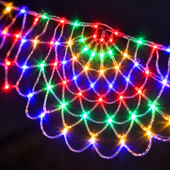 Peacock Fan LED Net Light — detail close-up