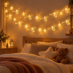 Reindeer Fairy LED Motif Lights — in situ at night