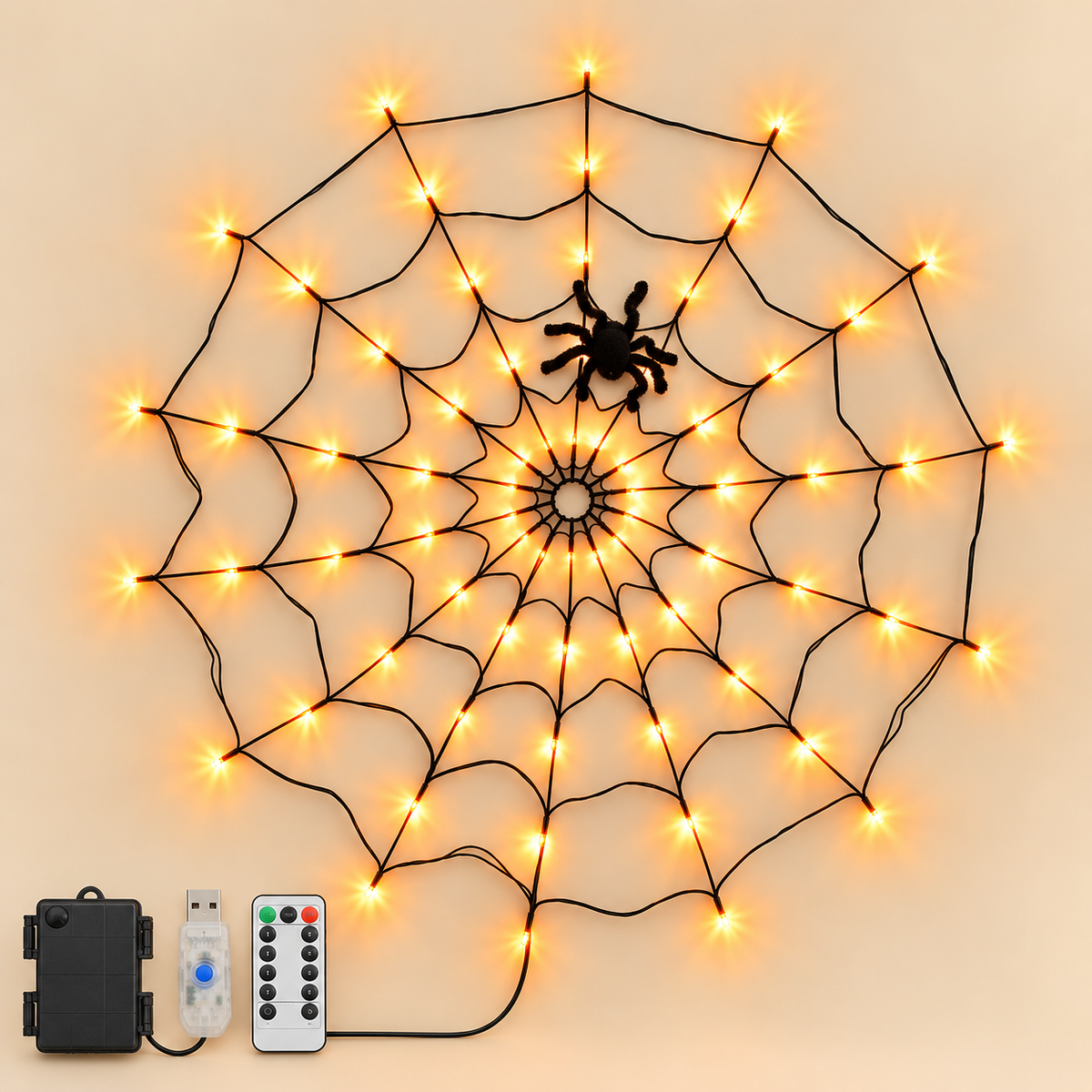 Cobweb Glow LED Halloween Net Lights — main product view