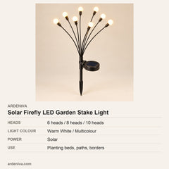 Solar Firefly LED Garden Stake Light — specifications